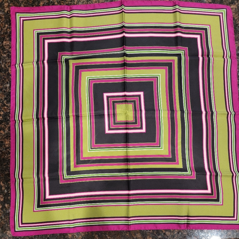 EUC Talbots Silk Scarf Squares Pattern